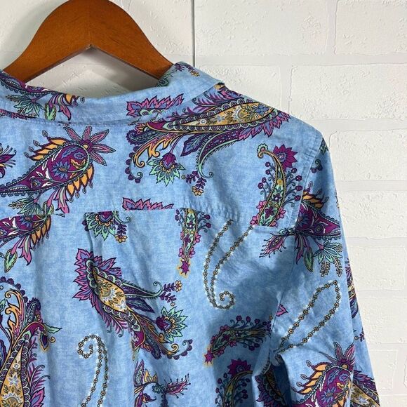 Talbots Womens Button Down Shirt Size L Paisley Print - Picture 12 of 15